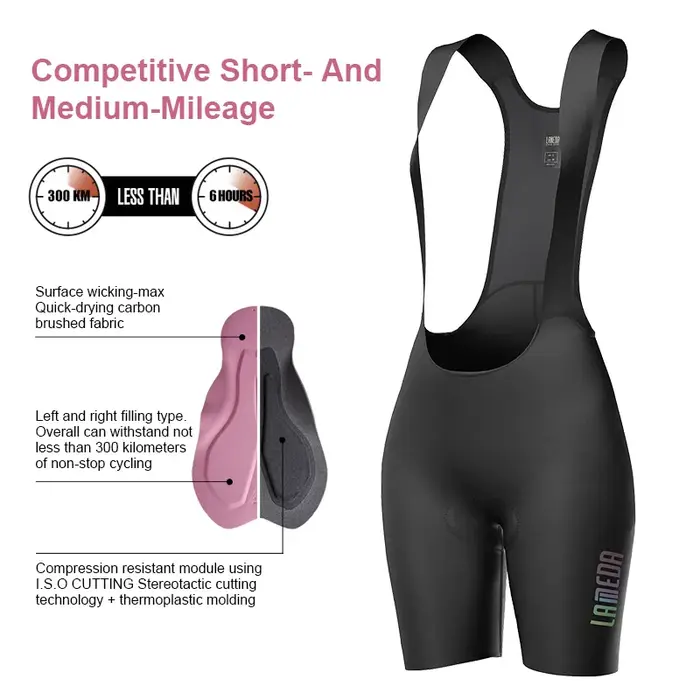 Short de cyclisme taille haute pour femmes, pantalon à bretelles avec bretelles, pour course de mont