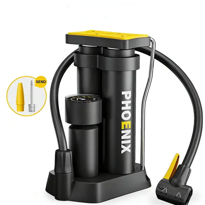 Pompe à air manuelle pour pneus VTT 150 PSI double cylindre portable accessoire de cyclisme légère pour sorties et randonnées en VTT