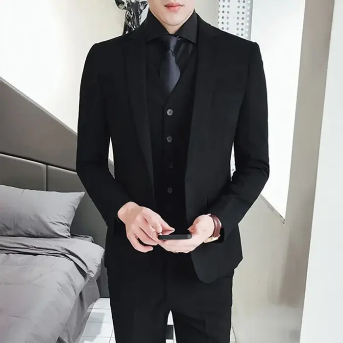 Nouveau Style costumes (Blazer + gilet + pantalon) hommes mode affaires mariage Gentleman complet en