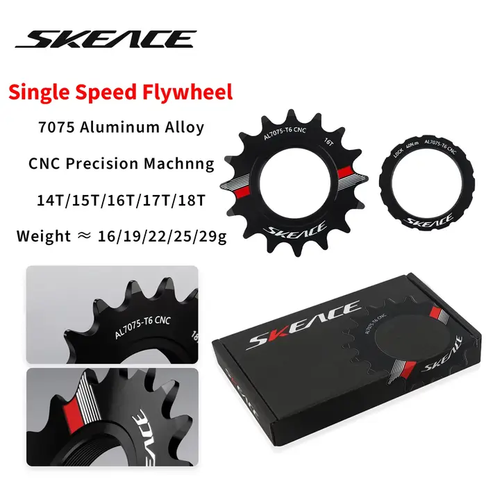 SKEACE vélo à pignon fixe 13T 14T 15T 16T 17T 18T cyclisme Cog Fixie piste vélo volant d'inertie à v