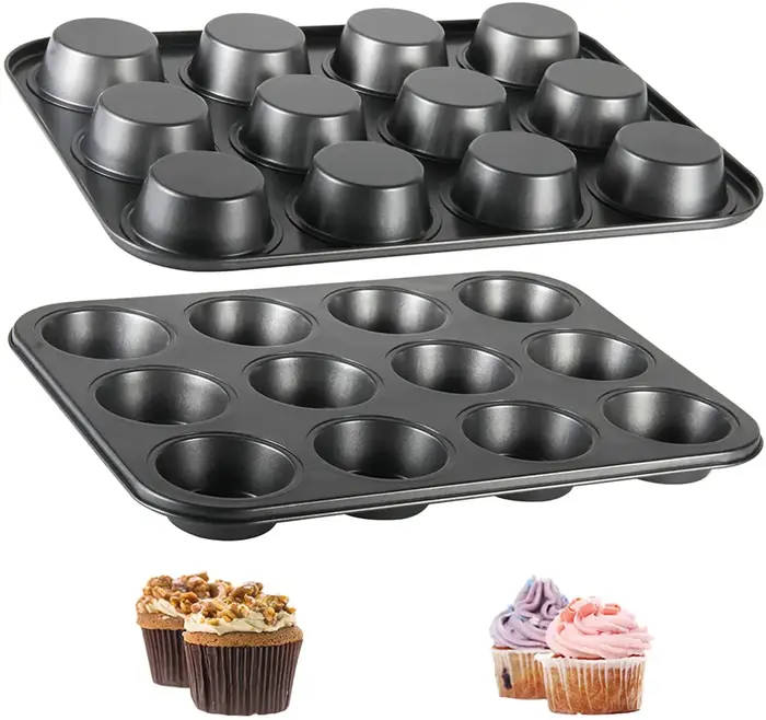 6/12 tasses carré Cupcake Pan Muffin plateau Cupcake moule Muffin Pan acier au carbone plat de cuiss