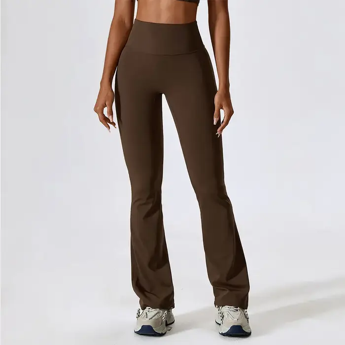 Leggings évasés d'entraînement femme - Taille haute pantalons Yoga jambes larges pour salle sport et danse latine