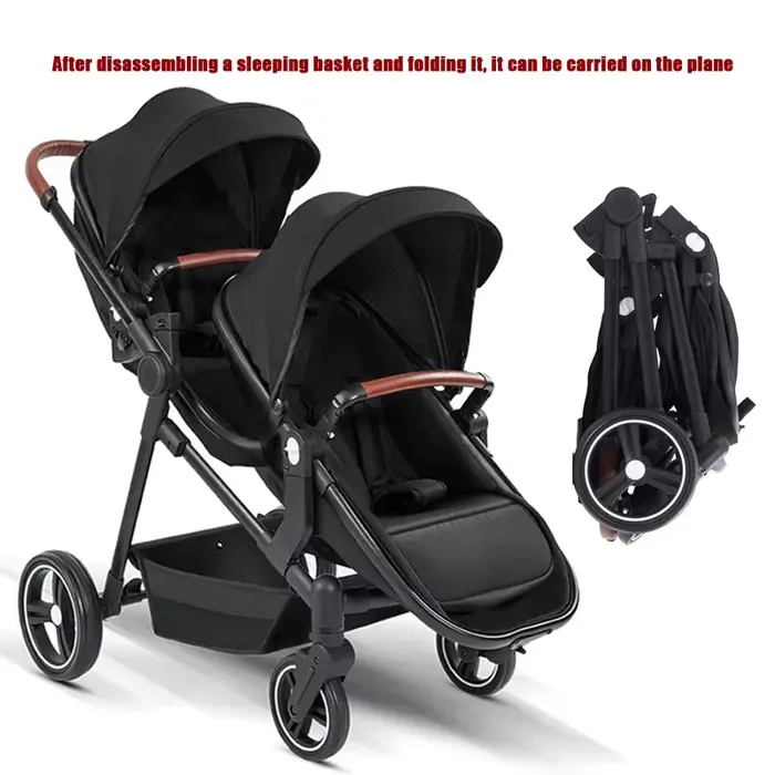 NOUVEAUX poussettes légères multifonctions pour jumeaux Poussettes pour deux enfants à bord landau 2