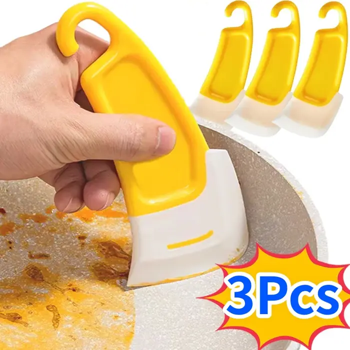 Spatule de nettoyage grattoir de cuisine lame souple grattoir brosse poêle sale Pot plats nettoyant 