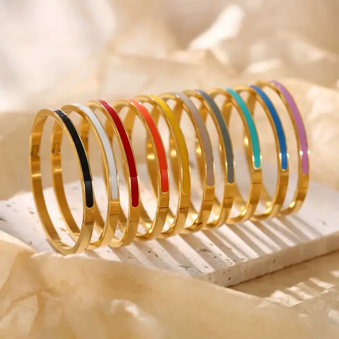 Bracelets de luxe en émail Orange coloré pour femmes, cadeau de fête, à la mode, bijoux originaux en