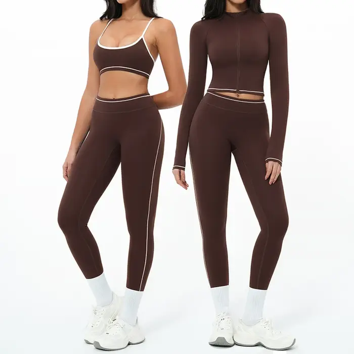 Ensemble de yoga 2 pièces pour femme, tenue de sport, survêtement de gym, vêtements de sport à sécha