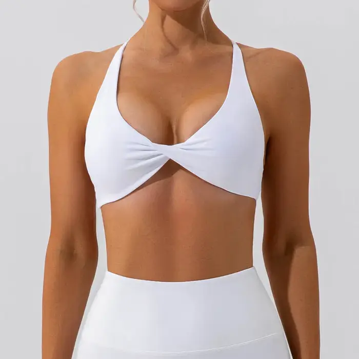 Soutien-gorge de sport SHINBENE Fitness rembourré avant torsion dos croisé yoga gym femmes