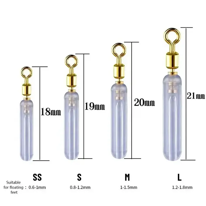 Flotteurs de pêche en silicone avec tête en cuivre et anti-nœud, lot de 50 pièces
