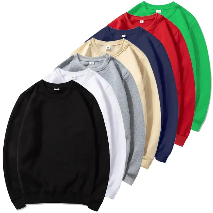 Sweat-shirt basique à col rond pour hommes et femmes, pull chaud et confortable doublé en polaire, a