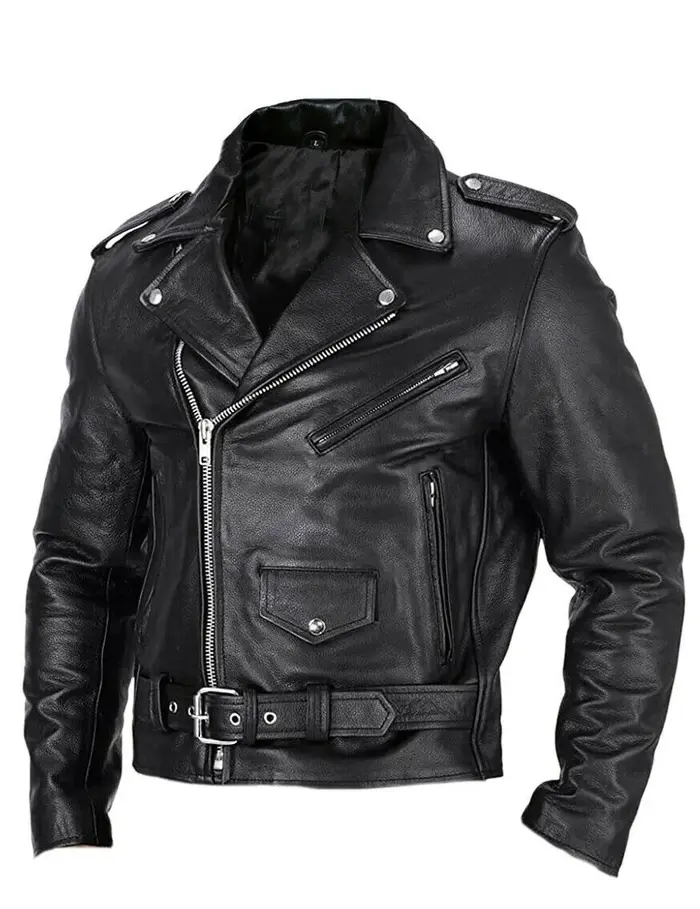 Veste en cuir PU coupe couvertes pour hommes, col montant, vestes à glissière alertes onale, revers 
