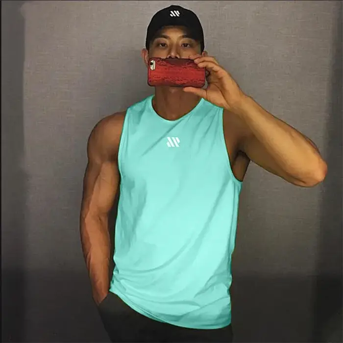 GITF gilet de musculation pour hommes entraînement de gymnastique maille Fitness chemise sans manche