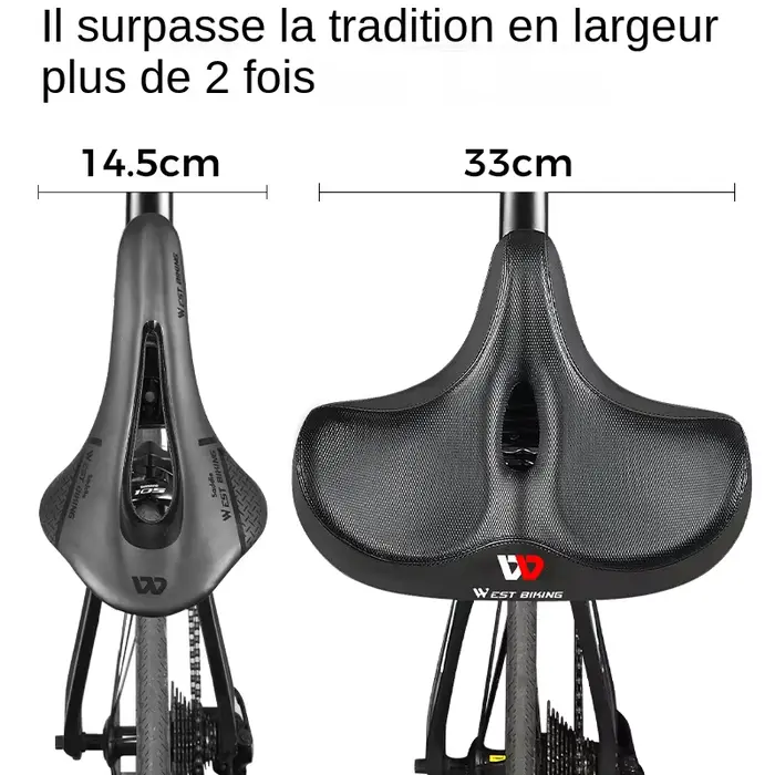 Selle de vélo ergonomique et souple coussin large et épais pour VTT vélo de route confortable et respirante occassions spéciales