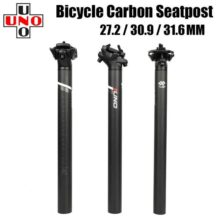 UNO – tige de selle en Fiber de carbone pour vélo de route, 27.2/30.9/31.6mm, Tube de selle ultralég