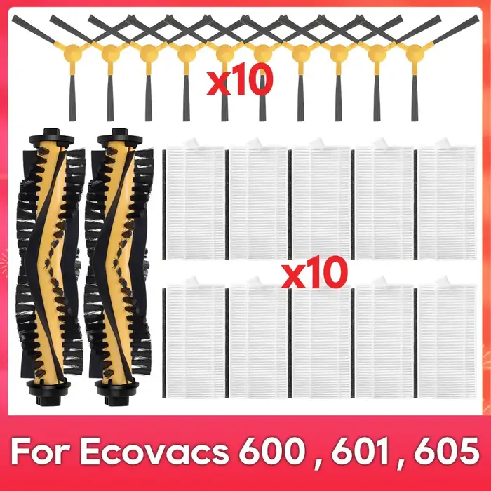 Compatible avec ( Ecovacs DEEBOT 600, DO3G, 601, 605 ) Aspirateurs Robots, Rouleau, Brosse Latérale,