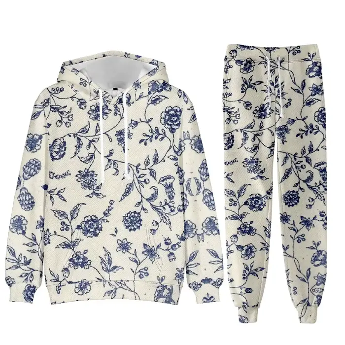 Survêtement Floral Chic Et Élégant Pour Femme Tenue De Sport Amusante Salon Jogging Respirant Occasions Spéciales