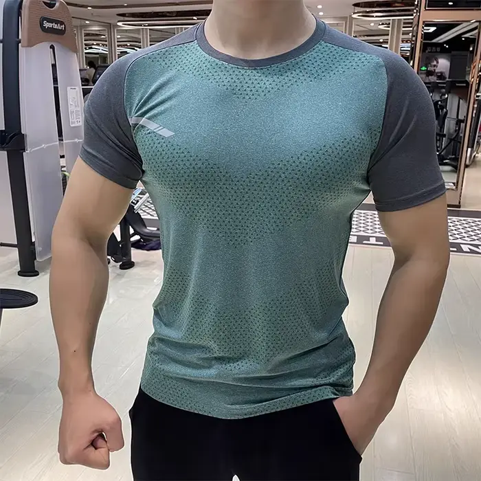 Chemise de course à manches courtes pour hommes, haut de sport en plein air, Jogging, entraînement d
