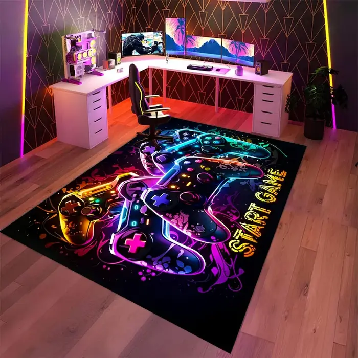 Tapis rétro arcade design memphis pour intérieur extérieur salles de jeux voûtes de bowling grottes hommes-decoration maison années 80 90