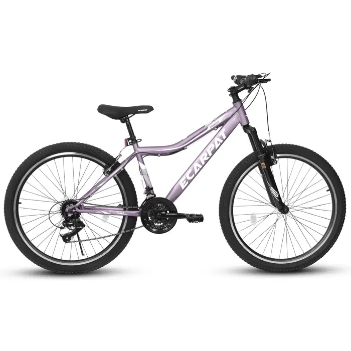 Ecarpat-Vélo de montagne pour femme, roue de 24 ", cadre en acier de 15", 21 vitesses, vélos de mont