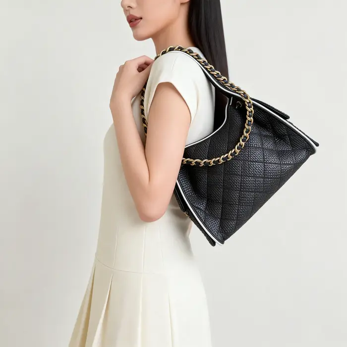 Sac à bandoulière de grande capacité de style bohème à motif diamant, style urbain, sac bandoulière 