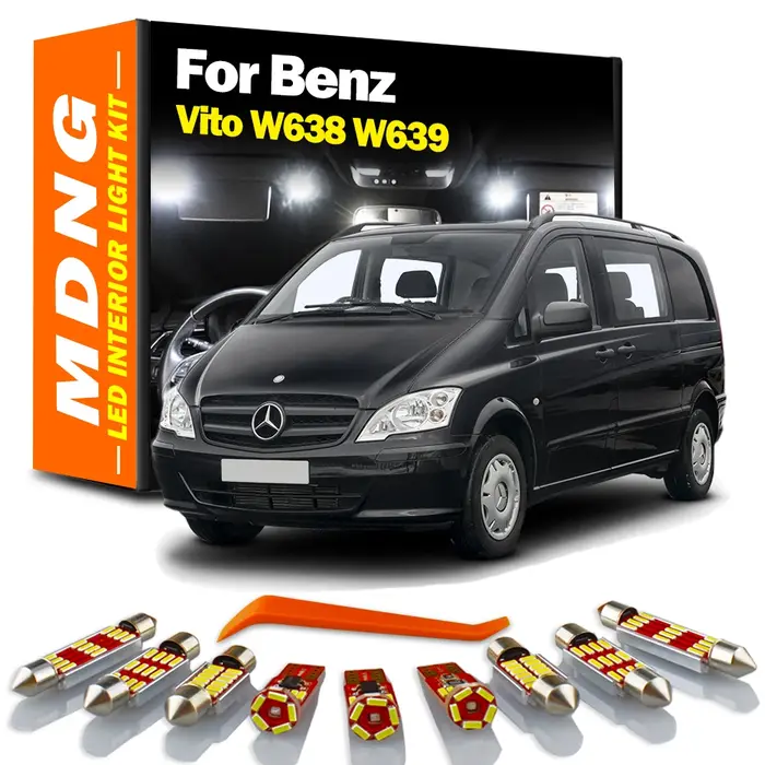 MDNG Canbus sans erreur pour Mercedes Benz Vito W638 W639 Auto LED intérieur carte dôme coffre lumiè