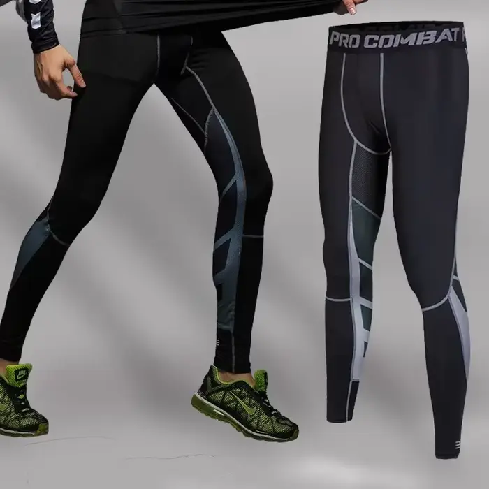 Leggings de compression lycra homme - Pantalon sport fitness cyclisme course basket