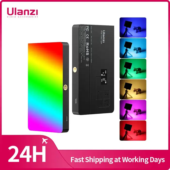 Ulanzi LT002 RGB LED panneau lumineux vidéo 7 pouces lumière de remplissage de poche réglable 2500-9