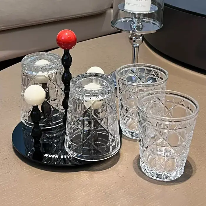 Ensemble de verres pour boire des tasses à whisky domestiques, 10,5 oz, peinture diamant, verre à vi