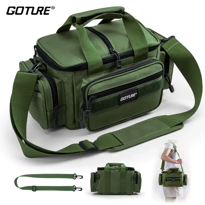 Goture – sacs de pêche à bandoulière en tissu Oxford 600D, sacs de rangement durables de grande capa