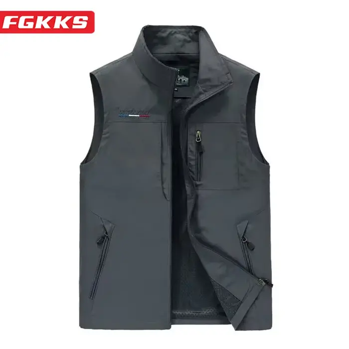 FGKKS 2023 gilets de loisirs en plein air hommes respirant grande poche photographie gilet de pêche 