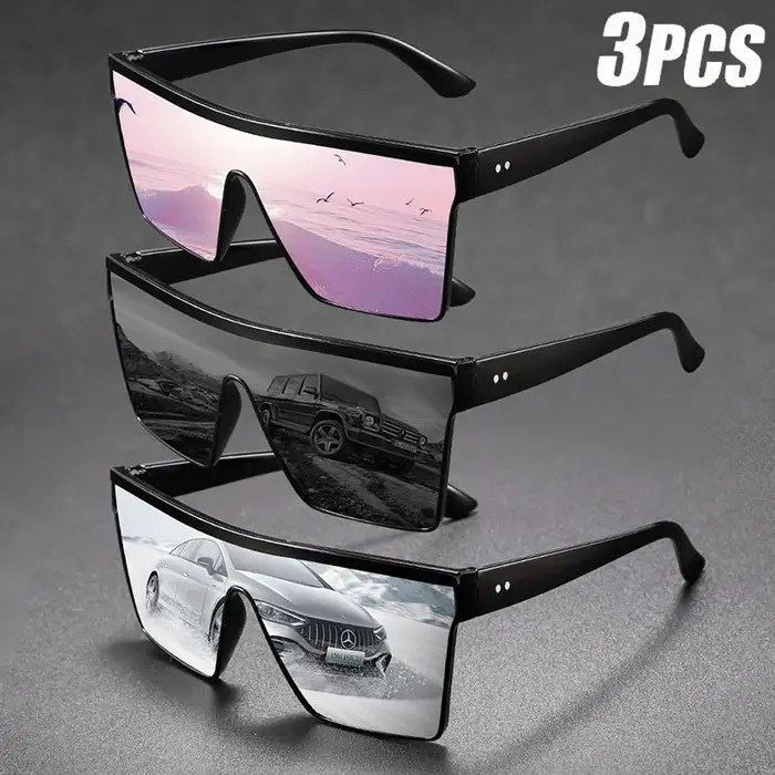 Lunettes de soleil une pièce à monture surdimensionnée pour hommes et femmes, accessoire d'intérieur