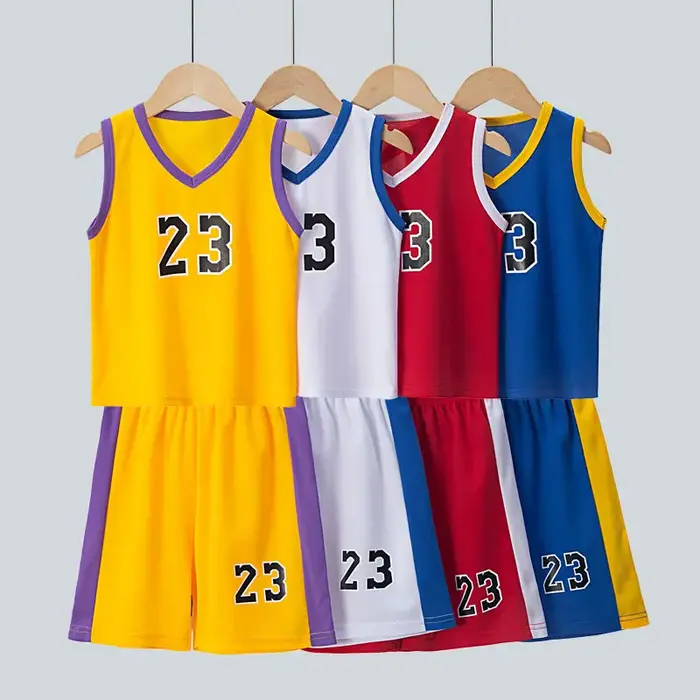 Ensemble de sport 2 pièces à séchage rapide pour enfants, basket-ball, Football, course à pied, haut