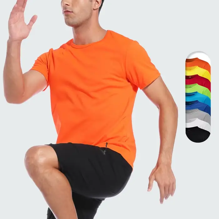 Hommes femmes séchage rapide à manches courtes Sport T-Shirt maillots de gymnastique Fitness chemise