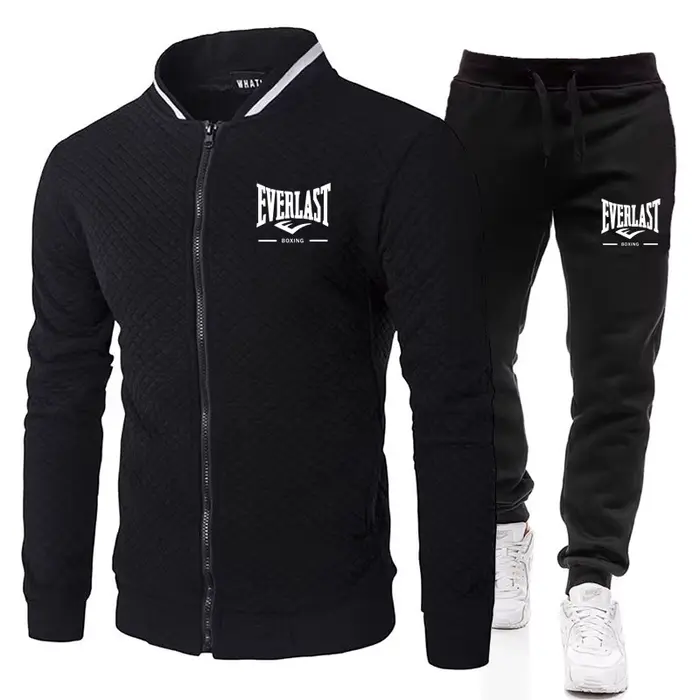 Ensemble de veste et pantalon EVERLAST BOXING pour homme, col montant, style streetwear, printemps-a
