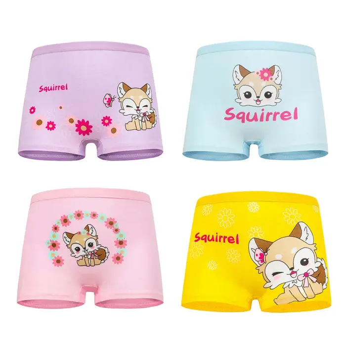 4 pièces/lot conception enfants filles culottes coton doux joli dessin animé licorne enfant sous-vêt