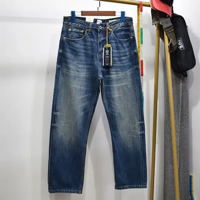 Jean en denim selvedge lavé 100 % coton 12,5 oz pour homme – Collection Printemps-Été 2026 – Style r