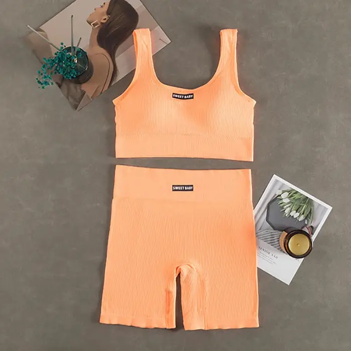 Ensemble de yoga sans couture pour femmes, combinaisons d'entraînement de fitness, soutien-gorge de 