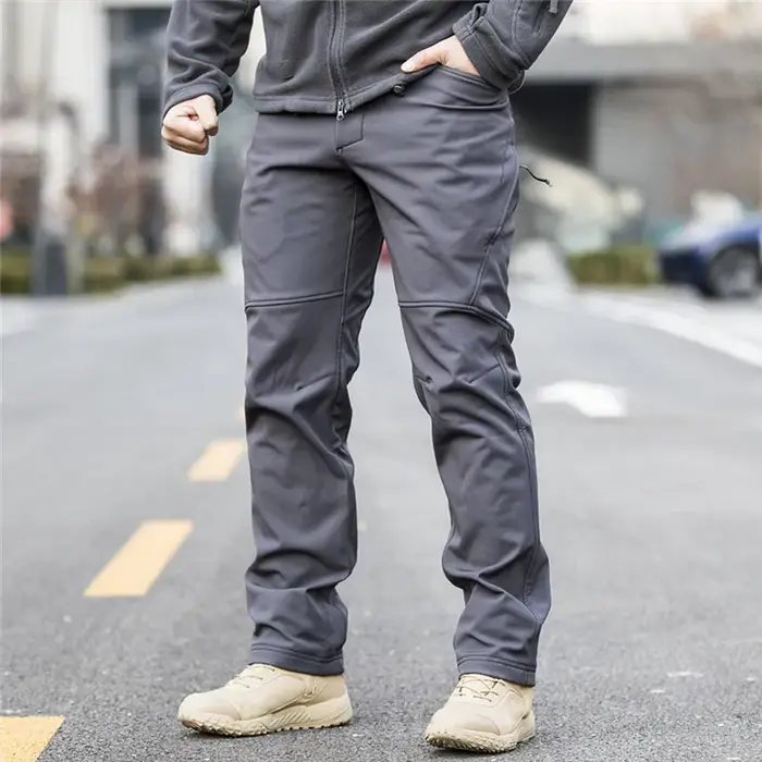Pantalon tactique en polaire Softshell pour homme, coupe-vent, chaud, imperméable, pour randonnée en