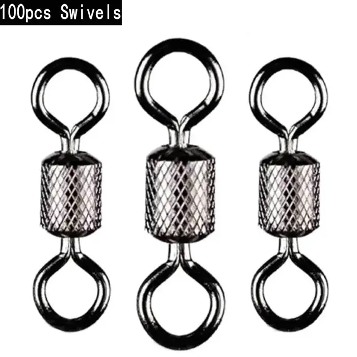 100 pièces de pêche pivotantes 1 # -14 #   Taille connecteur solide roulement à billes Snap pêche ém