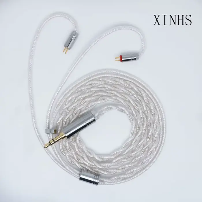 XINHS-Écouteurs filaires intra-auriculaires, placage d'argent à 2 cœurs, cuivre monocristallin, MMCX