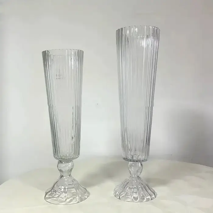 Bougeoirs sur pied en verre de table en cristal de 70cm de haut, 4 à 10 pièces, grands candélabres e