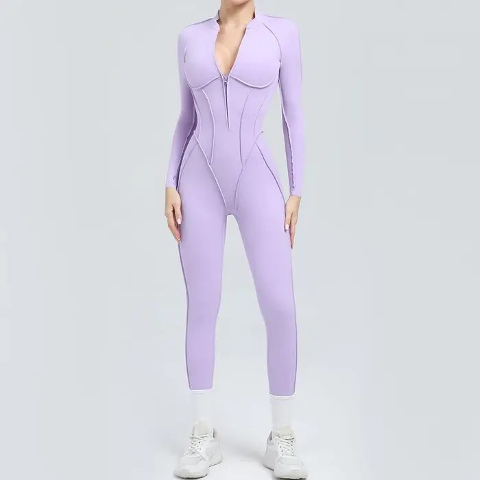 Fitness à manches longues sport combinaison Yoga costume ensemble de gymnastique body femmes vêtemen
