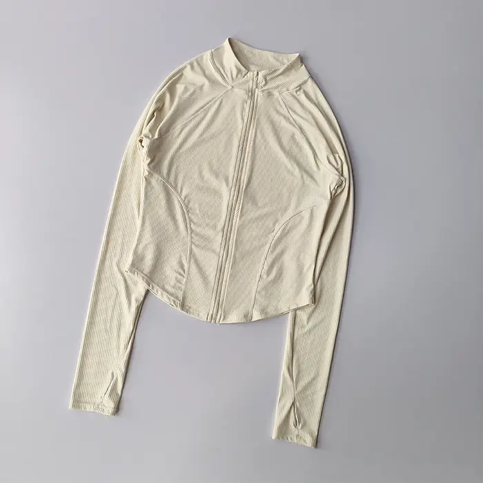 Manteau de sport ajusté femme - Veste élastique à séchage rapide pour yoga fitness et extérieur automne