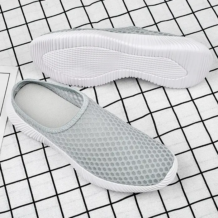 Chaussures d'été pour femmes, demi-pantoufles, chaussures en maille unisexes pour femmes, mode intér