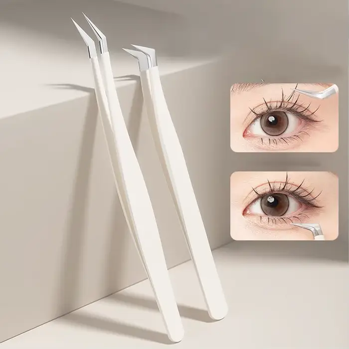 Pince à épiler pour extensions de cils en acier inoxydable, haute qualité, couleur or rose, tous les