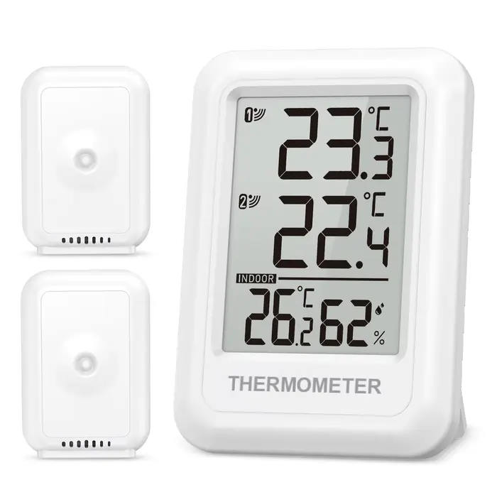 ORIA Thermomètre extérieur Hygromètre intérieur sans fil Thermomètre d'ambiance numérique avec 2 cap