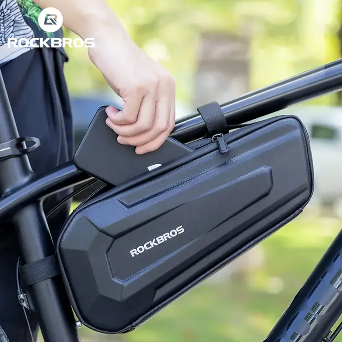 ROCKBROS sac de Tube de vélo stockage de grande capacité sac de vélo étanche motif carbone sac à coq
