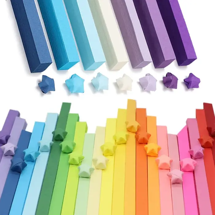 Bandes de papier étoiles Origami, 540 feuilles, 27 couleurs, papier pliant coloré Double face, étoil