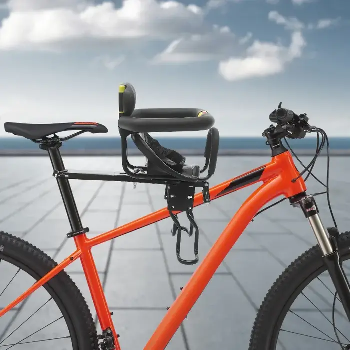 Siège enfant avant réglable pour vélo sécurité confort capacité de charge 35kg ceinture de sécurité pédales pour enfants 1 à 5 ans