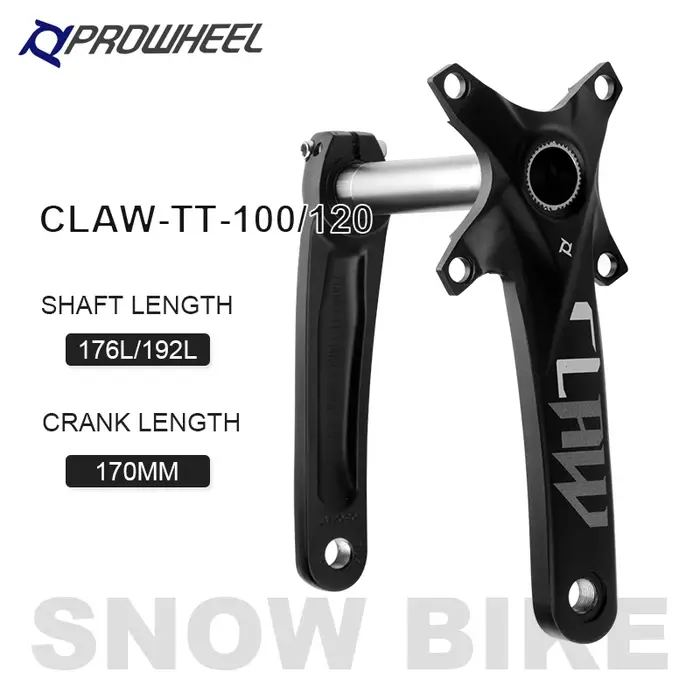 PROWHEEL Neige Vélo 170mm Pédalier Axe 176/192mm Gros Vélo Manivelle Pédalier BB 100/120 E-BIKE Pièc