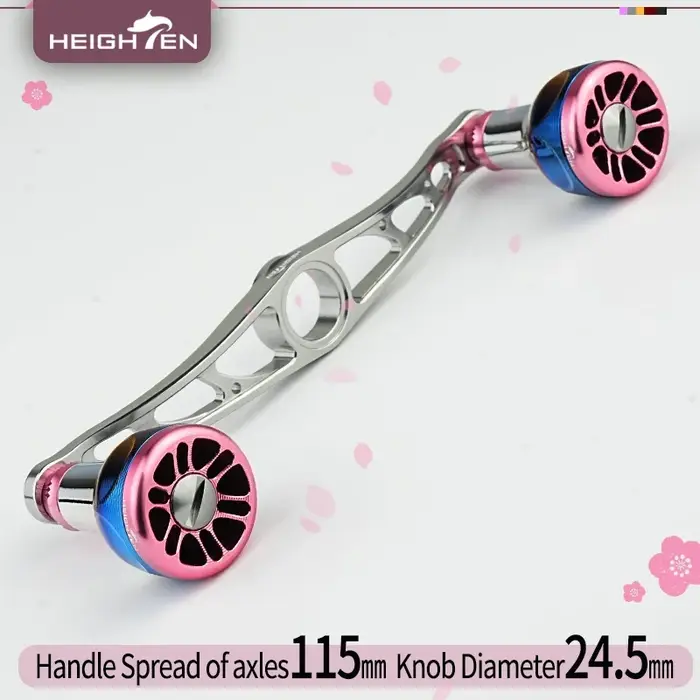 HEIGHTEN Baitcaster double poignée Distance d'essieu de 115mm avec bouton dégradé de 24.5mm accessoi